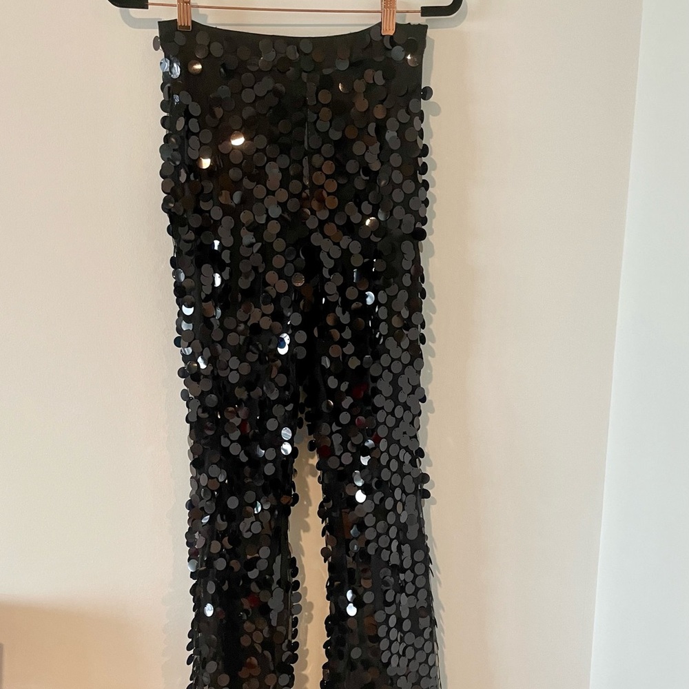 Black sequin party pants